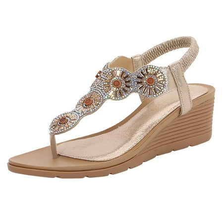 Womens Sandals Women Wedges Sandals Elastic Ankle Strap Casual Bohemian Beach Shoes Rhinestone Decor Slingback Wedge Sandals Women S Sandals Pu Gold 40
Womens Sandals Women Wedges Sandals Elastic Ankle Strap Casual Bohemian Beach Shoes Rhinestone Decor Slingback Wedge Sandals Women S Sandals Pu Gold 40
