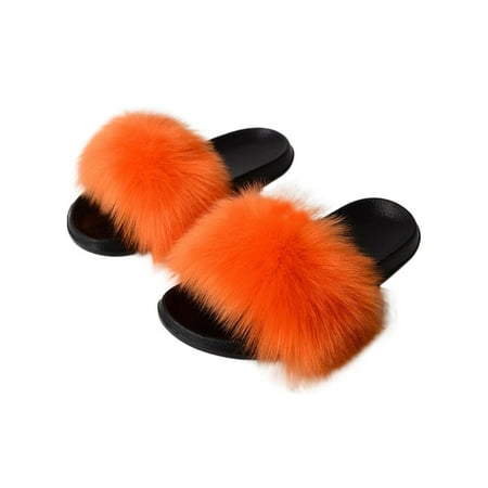 GENILU Ladies Fashion Casual Fluffy Slides Slip On Indoor Outdoor Open Toe Flat Sandals Orange 5.5-6
GENILU Ladies Fashion Casual Fluffy Slides Slip On Indoor Outdoor Open Toe Flat Sandals Orange 5.5-6