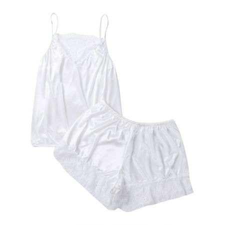 Gwiyeopda Sexy Silk Satin Ruffled Pajamas Sets Hollow Lace V-Neck Camisole + Ruffled Shorts Sleepwear 2PCS Set
Gwiyeopda Sexy Silk Satin Ruffled Pajamas Sets Hollow Lace V-Neck Camisole + Ruffled Shorts Sleepwear 2PCS Set