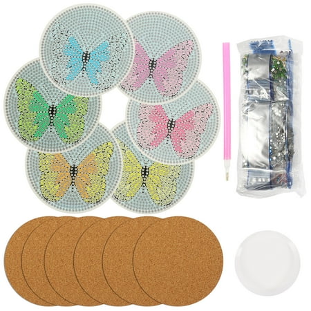 1 Set of Round Cup DIY Coaster Kit Diamond Cup Mat Handmade Craft Material
