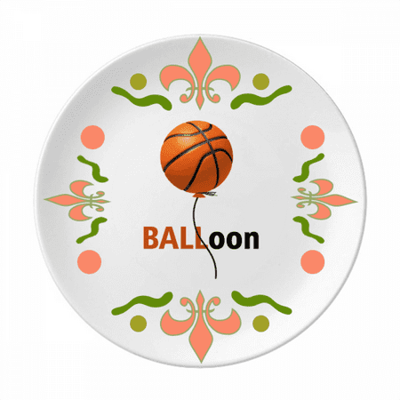 Basket Ball Balloon Flight Flower Ceramics Plate Tableware Dinner Dish
