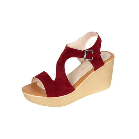 Stamzod Summer Savings Clearance Wedge Sandals Women s Roman Shoes Suede Trifle High-heeled Fish Mouth Shoes Red 35
Stamzod Summer Savings Clearance Wedge Sandals Women s Roman Shoes Suede Trifle High-heeled Fish Mouth Shoes Red 35