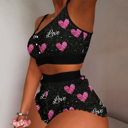 Lingerie for Women Women Sexy Printing Pajamas Sleeveless Cami Shorts Lingerie Sleepwear Set Womens Shorts
Lingerie for Women Women Sexy Printing Pajamas Sleeveless Cami Shorts Lingerie Sleepwear Set Womens Shorts