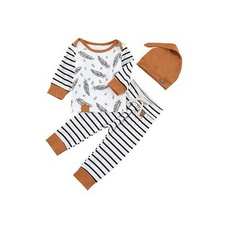 uukiA Infant Baby Boy 3-18Months Striped Long Sleeve Top Pants Hat Three Piece Set
uukiA Infant Baby Boy 3-18Months Striped Long Sleeve Top Pants Hat Three Piece Set