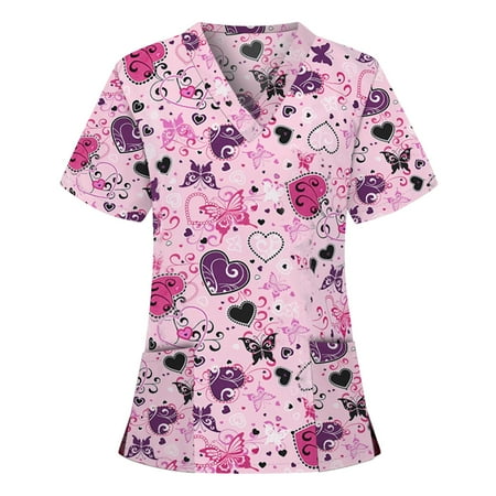 KSCYKKKD Women Summer Scrubs Tops Workwear Pocket Shirts V Neck Casual Blouses Pink XL
KSCYKKKD Women Summer Scrubs Tops Workwear Pocket Shirts V Neck Casual Blouses Pink XL