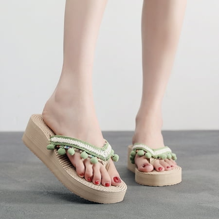 Mishuowoti slipper for women 2023 Fashion Spring And Summer Women Slippers Thick Bottom Wedge Heel Lightweight Solid Color Tassel Ball Slip On Beach
Mishuowoti slipper for women 2023 Fashion Spring And Summer Women Slippers Thick Bottom Wedge Heel Lightweight Solid Color Tassel Ball Slip On Beach