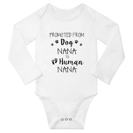 Promoted From Dog NaNa To Human NaNa Cute Baby Long Sleeve Bodysuits for Boy Girl (White 6M)
Promoted From Dog NaNa To Human NaNa Cute Baby Long Sleeve Bodysuits for Boy Girl (White 6M)