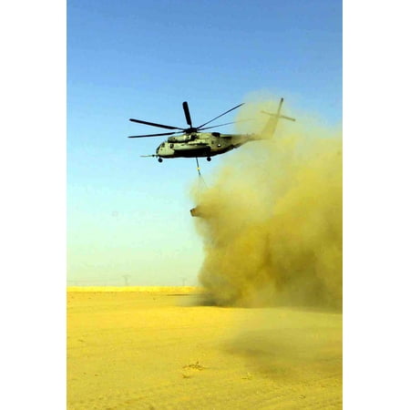 Canvas Print CH-53 Super Stallion conducts external lift operations. The Helicopter Support Team (HST) provides l Stretched Canvas 10 x 14