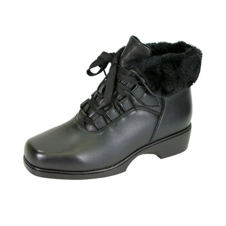 PEERAGE Paola Women s Wide Width Casual Lace-Up Leather Booties