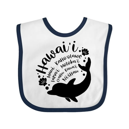 Inktastic Hawaii Islands with Dolphin Gift Baby Boy or Baby Girl Bib