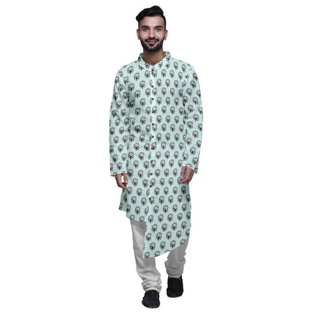 Atasi Party Wear Kurta Set For Men Mandarin Collar Ethnic Printed Kurta Pajama