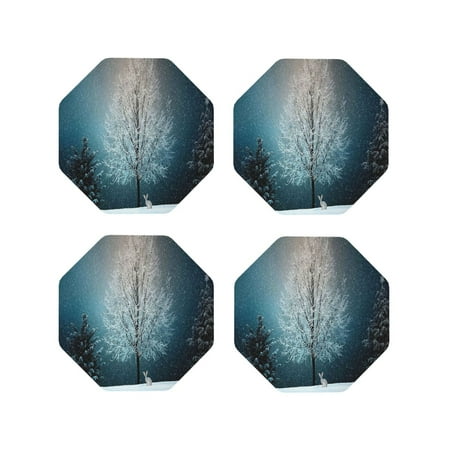 Pofeuu Winter Rabbit Print Coasters for Drinks 4Pack PU Leather Coasters Bar Drink Coasters for Tabletop Protection Furniture from Damage-Octagon
Pofeuu Winter Rabbit Print Coasters for Drinks 4Pack PU Leather Coasters Bar Drink Coasters for Tabletop Protection Furniture from Damage-Octagon