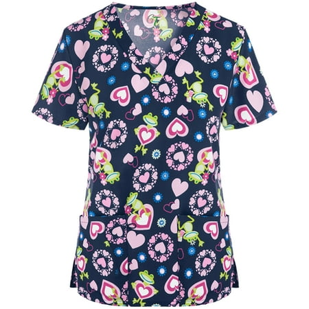 Tuscom Casual Animal Scrub Tops Women Short Sleeve Nurse Workwear V-neck Working Uniform Blouse Clinic Carer Scrub Shirt Plus Size Scrubs for Women
Tuscom Casual Animal Scrub Tops Women Short Sleeve Nurse Workwear V-neck Working Uniform Blouse Clinic Carer Scrub Shirt Plus Size Scrubs for Women