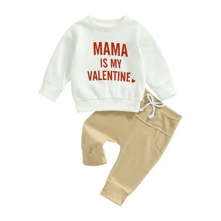 AmShibel Mama is My Valentine Baby Boys Clothes Set Letter Print Long Sleeve Sweatshirt+Elastic Pants 2pcs Valentine s Day Outfits
AmShibel Mama is My Valentine Baby Boys Clothes Set Letter Print Long Sleeve Sweatshirt+Elastic Pants 2pcs Valentine s Day Outfits