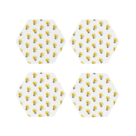 Leather Coasters Set of 4 - Light Bulb Print white Lightweight Non-Slip Drink Coasters for Desk Anti-Scalding Desk Cup Coasters for Office Table Decor Hexagon
Leather Coasters Set of 4 - Light Bulb Print white Lightweight Non-Slip Drink Coasters for Desk Anti-Scalding Desk Cup Coasters for Office Table Decor Hexagon