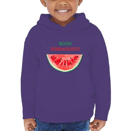 Buon Ferragosto Watercolor Melon Hoodie Toddler -Image by Shutterstock 2 Toddler
Buon Ferragosto Watercolor Melon Hoodie Toddler -Image by Shutterstock 2 Toddler