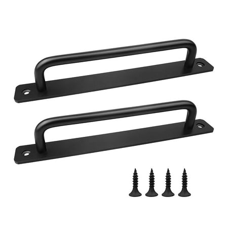 

2PCS Black Door Pull Handle Aluminium Alloy Sliding Duty Handles for Gate Cabinet Cupboard Barn Shed with Screws