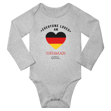 Everyone Loves An German Girl Baby Long Slevve Bodysuit Outfits (Gray 18-24 Months)
Everyone Loves An German Girl Baby Long Slevve Bodysuit Outfits (Gray 18-24 Months)