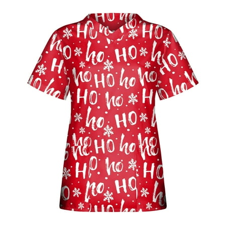 KDDYLITQ Summer Scrubs Top Women T Shirt V Neck Short Sleeve Christmas Fall Nurses Uniform Workwear Stretch Top Printing Top with Pockets Red S
KDDYLITQ Summer Scrubs Top Women T Shirt V Neck Short Sleeve Christmas Fall Nurses Uniform Workwear Stretch Top Printing Top with Pockets Red S