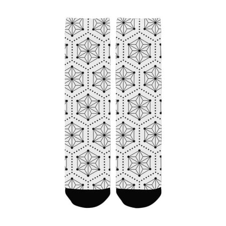 Geometric Star Shapes inside Hexagon Forms Pointed with Dot Marks Abstract Display Charcoal Grey Whi Women s Custom Socks (Made In USA)
Geometric Star Shapes inside Hexagon Forms Pointed with Dot Marks Abstract Display Charcoal Grey Whi Women s Custom Socks (Made In USA)