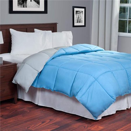 Bedford Home 64A-23910 Reversible Down Alternative Comforter, King Size - Dark Green & Dark Blue