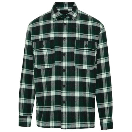 DESTIN Man Camicia Webster In Misto Cashmere Check Verde