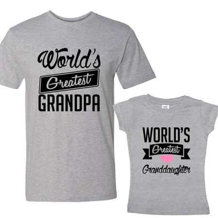 NanyCrafts World's Greatest Grandpa - World's Greatest Granddaughter Matching Set Men's Adult Jersey shirt - Girl's Shirt