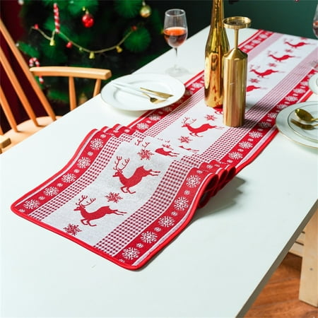 

Travelwant Christmas Table Runner Merry Christmas Rustic Christmas Table Runner for Christmas Holiday Birthday Party Table Home Decoration