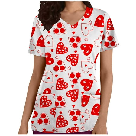 Yyeselk Women Scrub Tops Cute Heart Print Nurse Working Uniforms Short Sleeve V-Neck Shirts Tee Tops with Pockets Workwear Nursing Blouses Pullover T-Shirts Tshirts Tee Shirt White XXL
Yyeselk Women Scrub Tops Cute Heart Print Nurse Working Uniforms Short Sleeve V-Neck Shirts Tee Tops with Pockets Workwear Nursing Blouses Pullover T-Shirts Tshirts Tee Shirt White XXL