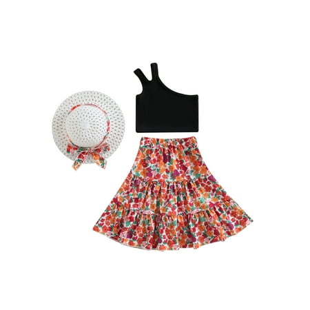 Qtinghua Toddler Baby Girl Summer Clothes Kids One Shoulder Ribbed Vest Top Shirts Floral Pleated Skirts 2Pcs Outfits
Qtinghua Toddler Baby Girl Summer Clothes Kids One Shoulder Ribbed Vest Top Shirts Floral Pleated Skirts 2Pcs Outfits