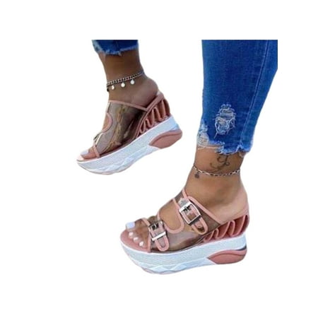 Wazshop Ladies Casual Shoes Beach Wedge Sandals Mid Heel Fashion Sandal Lightweight Peep Toe Summer Slippers Women Shoe Buckle Strap Comfort Pink 10
Wazshop Ladies Casual Shoes Beach Wedge Sandals Mid Heel Fashion Sandal Lightweight Peep Toe Summer Slippers Women Shoe Buckle Strap Comfort Pink 10