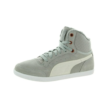Puma Womens Glyde Court Fur Suede Lace Up High-Top Sneakers