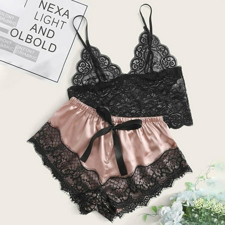 Leesechin Womens Sleepwear Trendy Solid Color Chaming Lace Sexy Deep V Satin Sexy Camisole Top Short Pajama Suit on Clearance
Leesechin Womens Sleepwear Trendy Solid Color Chaming Lace Sexy Deep V Satin Sexy Camisole Top Short Pajama Suit on Clearance