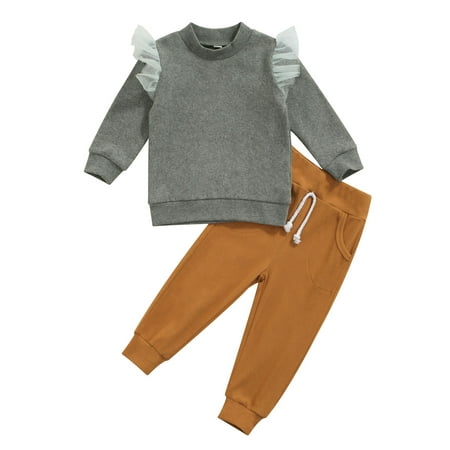 Yinyinxull Kids Baby Girls Clothes Sets 2Pcs Lace Fly Long Sleeve Pullover Sweatshirt Tops Pants Fall Outfit Gray 5-6 Years
Yinyinxull Kids Baby Girls Clothes Sets 2Pcs Lace Fly Long Sleeve Pullover Sweatshirt Tops Pants Fall Outfit Gray 5-6 Years