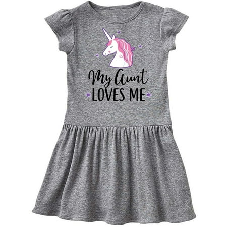 Inktastic My Aunt Loves Me Unicorn Gift Toddler Girl Dress