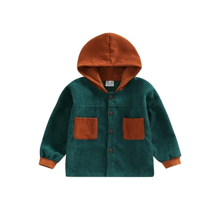 Toddler Kids Baby Boy Girl Corduroy Shacket Jacket Long Sleeve Button Down Color Block Hooded Coat with Pockets
Toddler Kids Baby Boy Girl Corduroy Shacket Jacket Long Sleeve Button Down Color Block Hooded Coat with Pockets