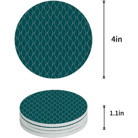 FMSHPON Green Waves Texture Set of 8 Round Coaster for Drinks Absorbent Ceramic Stone Coasters Cup Mat with Cork Base for Home Kitchen Room Coffee Table Bar Decor
FMSHPON Green Waves Texture Set of 8 Round Coaster for Drinks Absorbent Ceramic Stone Coasters Cup Mat with Cork Base for Home Kitchen Room Coffee Table Bar Decor