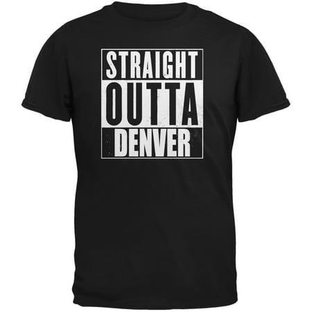 Straight Outta Denver Black Adult T-Shirt