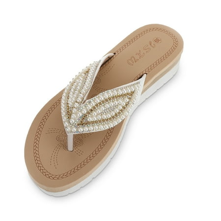 Tmosphere 1 Pair Woman Summer Indoor Outdoor Casual Sandals Lady Pearl Leaves Slippers Boating Wading Leisure Shoes Footwear Supplies 36
Tmosphere 1 Pair Woman Summer Indoor Outdoor Casual Sandals Lady Pearl Leaves Slippers Boating Wading Leisure Shoes Footwear Supplies 36