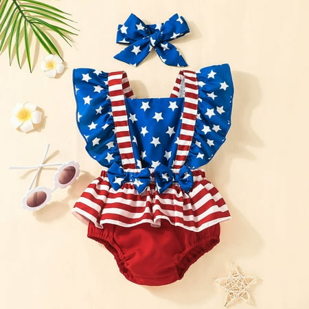 Baby Girls 3M-18M Fly Sleeve Independence Day 4th-of-July Stars Striped Printed Bowknot Ruffles Backless Romper Bodysuitt Headbands Outfits
Baby Girls 3M-18M Fly Sleeve Independence Day 4th-of-July Stars Striped Printed Bowknot Ruffles Backless Romper Bodysuitt Headbands Outfits