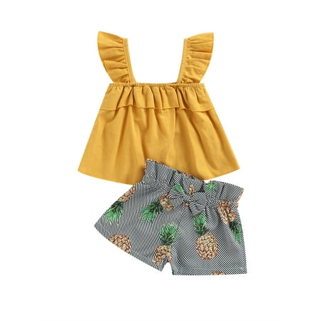 Woshilaocai Infant Baby Girl Summer Clothes Set Pineapple Ruffle Strap Crop Tank Top Short Pants Cute 2Pcs Outfit
Woshilaocai Infant Baby Girl Summer Clothes Set Pineapple Ruffle Strap Crop Tank Top Short Pants Cute 2Pcs Outfit