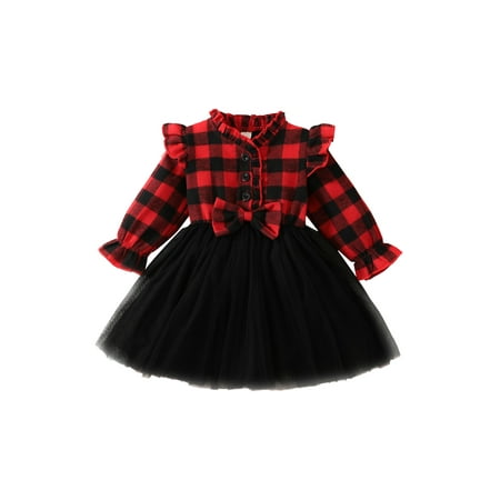 Toddler Baby Girls Christmas Plaid Long Sleeve Bowknot Tulle Tutu Dress Outfits Princess Party Dress Holiday Clothes
Toddler Baby Girls Christmas Plaid Long Sleeve Bowknot Tulle Tutu Dress Outfits Princess Party Dress Holiday Clothes