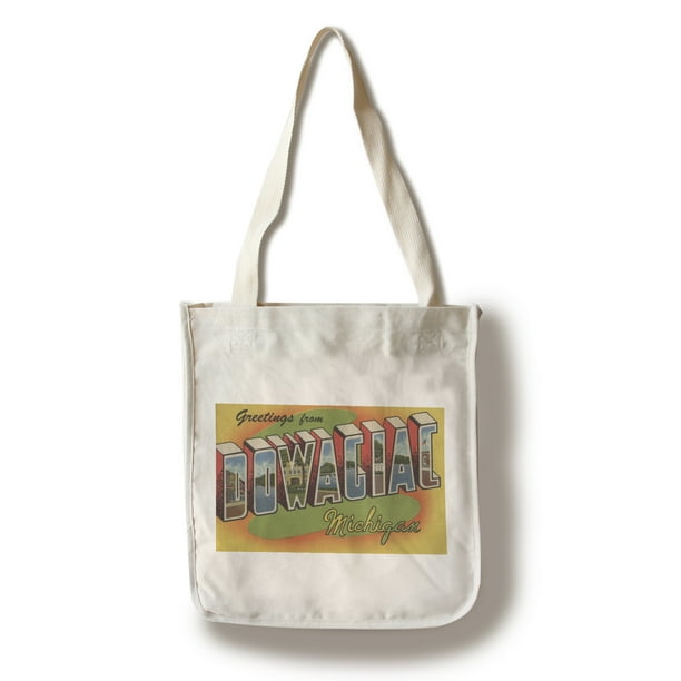 Dowagiac, Michigan - Large Letter Scenes (100% Cotton Tote Bag - Reusable)