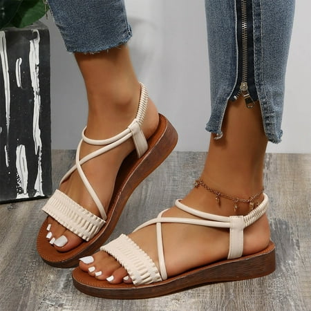 〖Yilirongyumm〗 Beige 38 Sandals Women Elastic Soft Bottom Comfortable Sandals Shoes Spring Band Fashion Summer Bottom Flat Beach Casual And Women Sandals
〖Yilirongyumm〗 Beige 38 Sandals Women Elastic Soft Bottom Comfortable Sandals Shoes Spring Band Fashion Summer Bottom Flat Beach Casual And Women Sandals