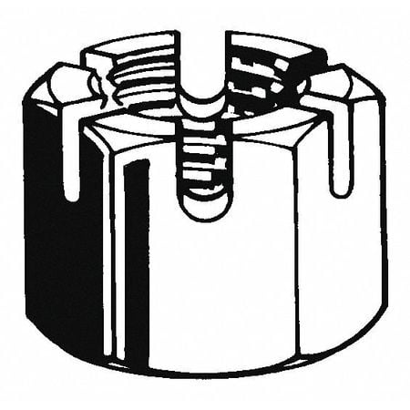 Castle Nut 1-5/8-5-1/2 Gr 2 Steel Plain