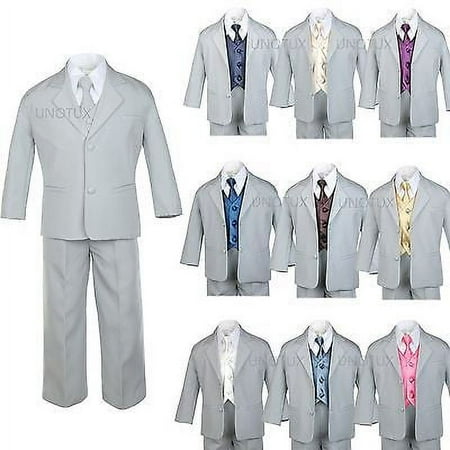 BABY TODDLER BOY TEEN 7 PC WEDDING PROM PARTY FORMAL TUXEDO SUIT GRAY SIZE:S-14
BABY TODDLER BOY TEEN 7 PC WEDDING PROM PARTY FORMAL TUXEDO SUIT GRAY SIZE:S-14