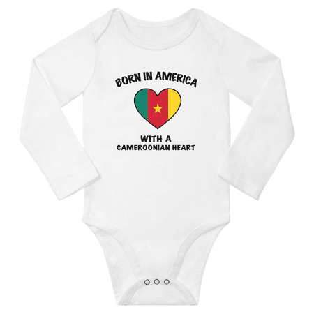 Born in America With a Cameroonian Heart Baby Long Sleeve Romper (White 18 Months)
Born in America With a Cameroonian Heart Baby Long Sleeve Romper (White 18 Months)