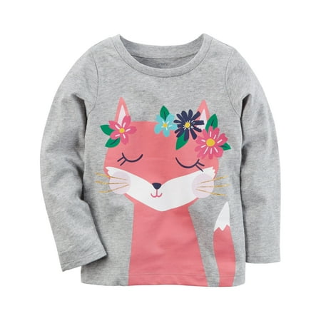Carters F17 op grey fox flower crown tee Heather