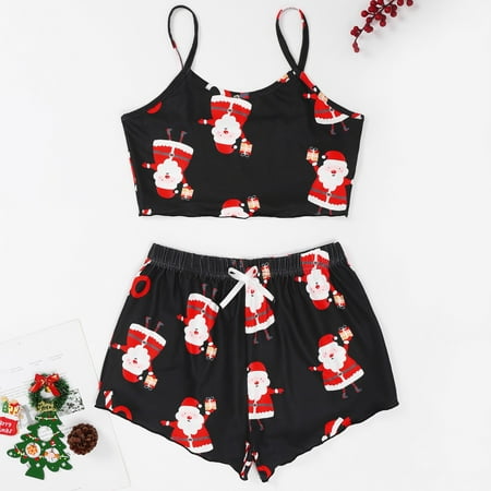 TWIFER Christmas Short For Women Women s 2PCS Sleepwear Set Christmas Pattern Christmas Santa Deers Print Lettuce Trim Cami Top Vest And Shorts Hot Pants Thin Pajama Set Sleepwear
TWIFER Christmas Short For Women Women s 2PCS Sleepwear Set Christmas Pattern Christmas Santa Deers Print Lettuce Trim Cami Top Vest And Shorts Hot Pants Thin Pajama Set Sleepwear