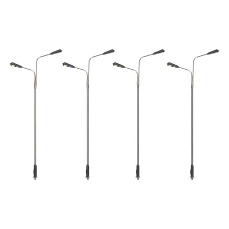 Model Railway LED Lamppost Lamps White 1/75 Scale 14cm 5.51inch 3V 4Pack
